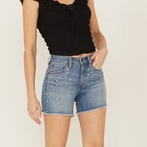 Idyllwind Ellie Studded Denim Shorts Western Festival Raw Hem Miranda Lambert 8W